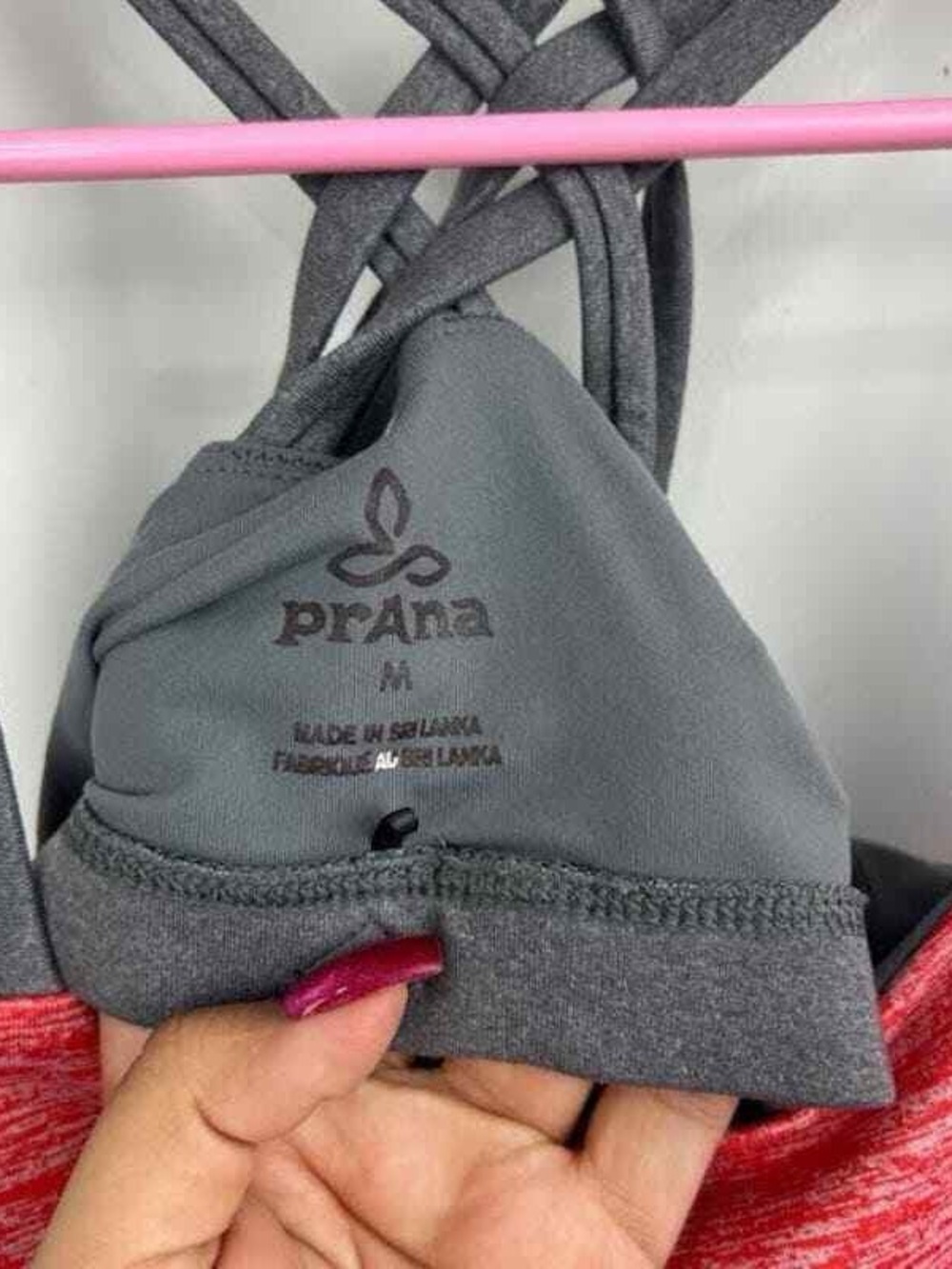 Prana Red Heathered Tank with Contrast Gray Straps - Picture 4 of 4